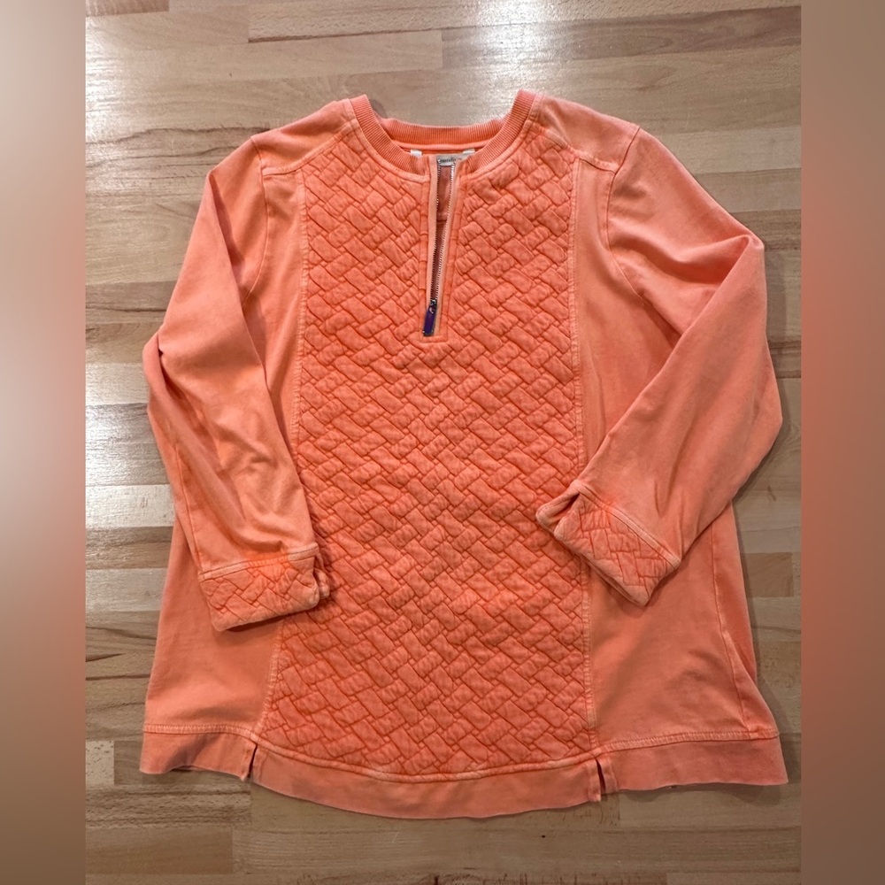 Soft Surroundings Golf Shores Quilted 1/4 Zip Pullover